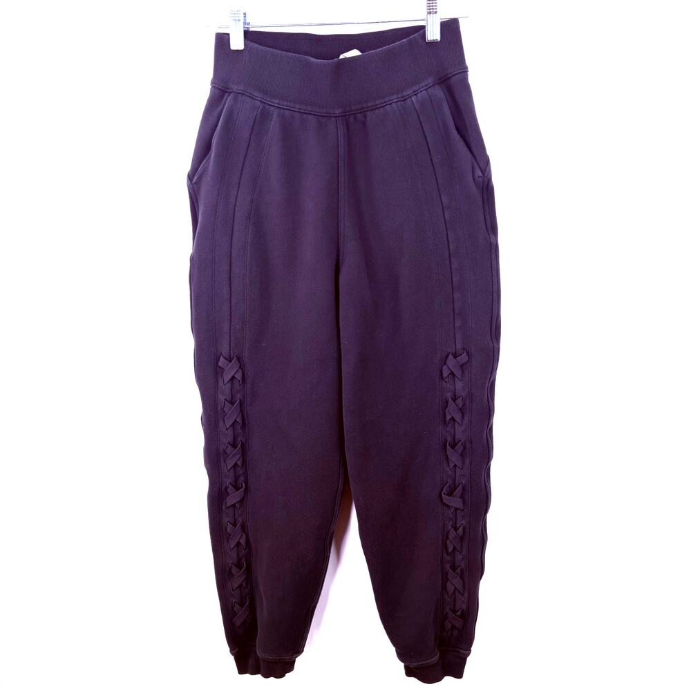 Lululemon Women's Black Braided Detail High Rise Jogger Pants Size 4